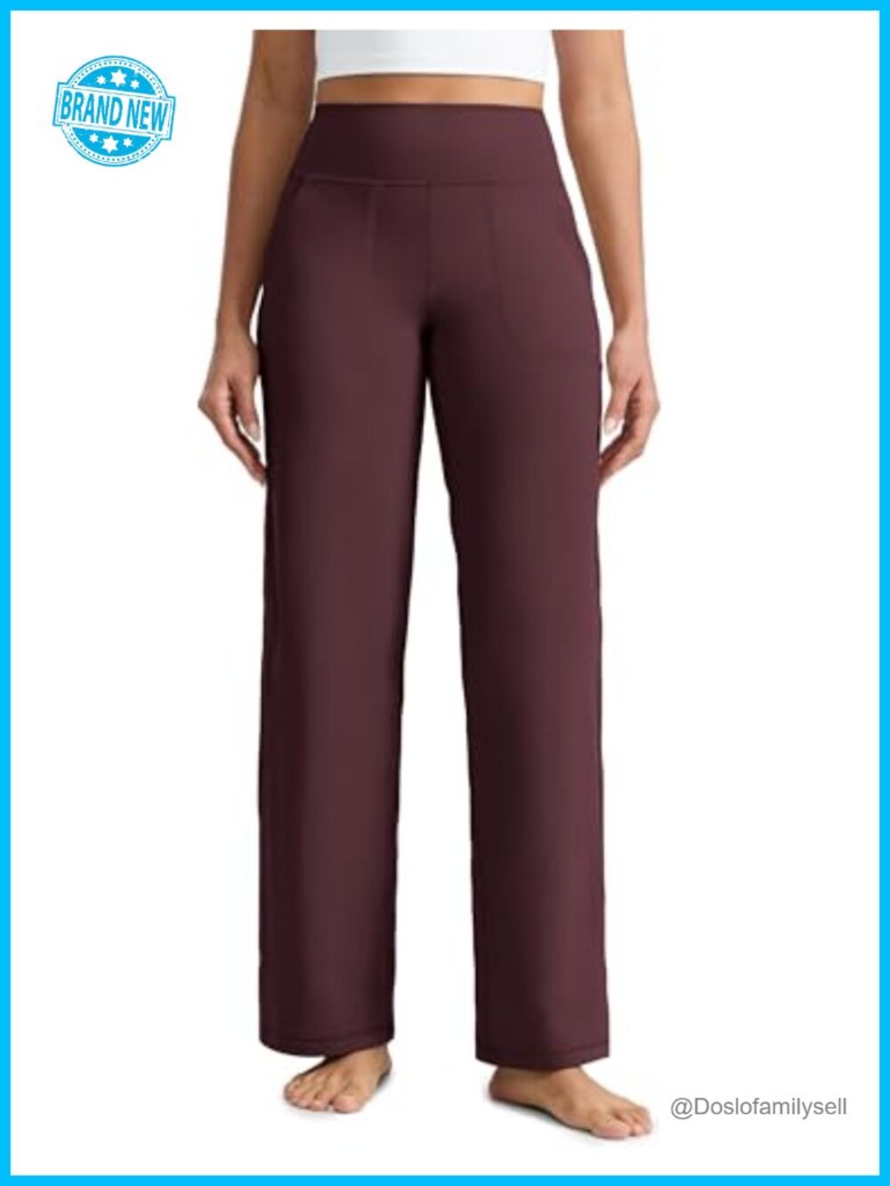 Butterlift Wide Leg Yoga Pants High Rise Pockets 33" Inseam